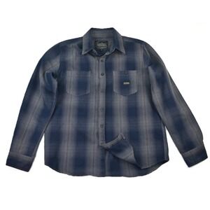 Sullen Art Collective Mens Blue Plaid Long Sleeve Button Up Shirt Size S